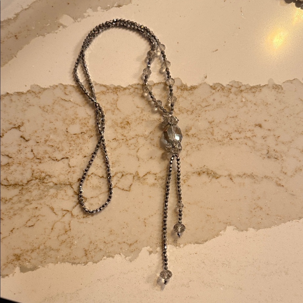 Elegant Silver Beaded Necklace